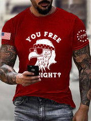 Men's Funny Fourth of July  Funny Eagle You Free Tonight  Short Sleeve T-shirt