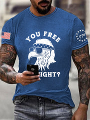 Men's Funny Fourth of July  Funny Eagle You Free Tonight  Short Sleeve T-shirt