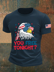 Men's Funny Fourth of July  Funny Eagle You Free Tonight  Short Sleeve T-shirt