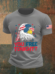 Men's Funny Fourth of July  Funny Eagle You Free Tonight  Short Sleeve T-shirt