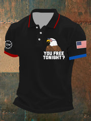 Men's Funny Fourth of July  Funny Eagle You Free Tonight  Short Sleeve Top