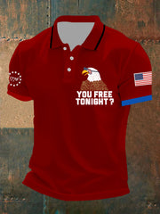 Men's Funny Fourth of July  Funny Eagle You Free Tonight  Short Sleeve Top