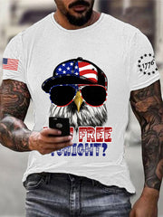 Men's Funny Fourth of July  Funny Eagle You Free Tonight  Short Sleeve T-shirt