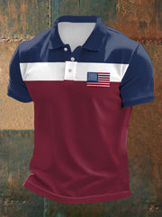 Men's Independence Day USA Flag Print Casual Top