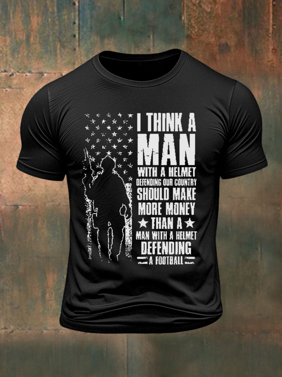 Men's Independence Day Veteran Printed T-shirt