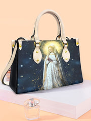 Women's Faith Virgin Mary Leather Tote Shoulder Bag