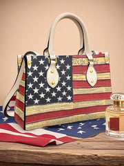 Women's American Flag We The People Leather Tote Shoulder Bag