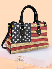 Women's American Flag We The People Leather Tote Shoulder Bag