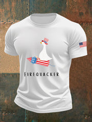 Men's Firequacker Goose Printed Casual T-Shirt