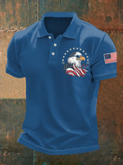 Men's Independence Day Bald Is Beautiful  American Flag Print Casual Top