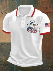 Men's Independence Day Bald Is Beautiful  American Flag Print Casual Top