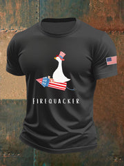 Men's Firequacker Goose Printed Casual T-Shirt