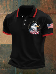 Men's Independence Day Bald Is Beautiful  American Flag Print Casual Top