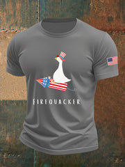 Men's Firequacker Goose Printed Casual T-Shirt