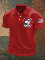 Men's Independence Day Bald Is Beautiful  American Flag Print Casual Top