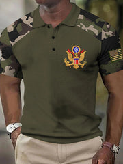Men's Independence Day American Flag Embroidered Patch Top