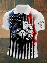 Men's Independence Day American Flag Eagle Short Sleeve Top