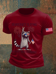 Men's 8647 FDT 4th of July Democracy Is Dying Printed T-shirt