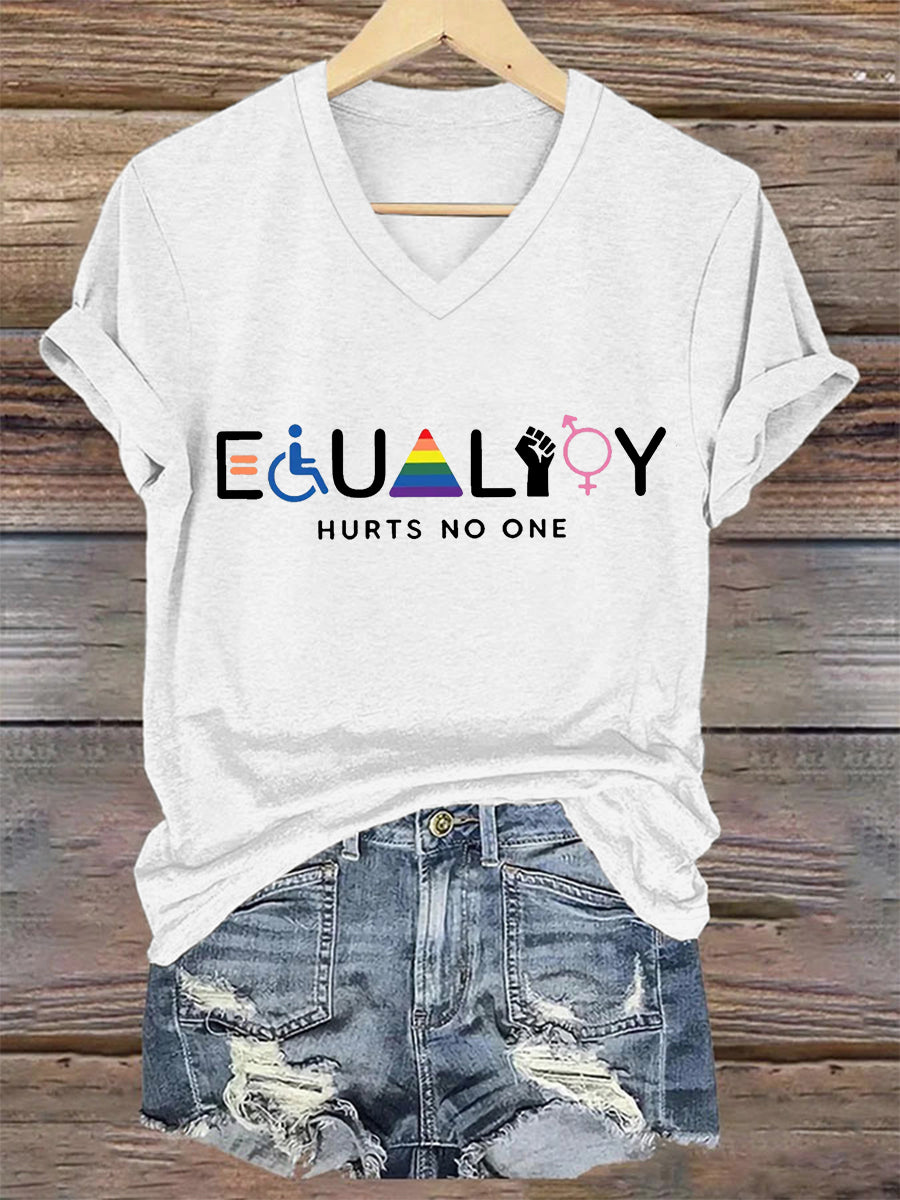 Women's Equality Hurts No One V-Neck Tee