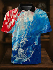 Men's Independence Day Flag Print Short Sleeve Shirt