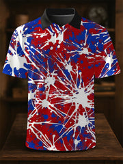 Men's Independence Day Flag Print Short Sleeve Shirt