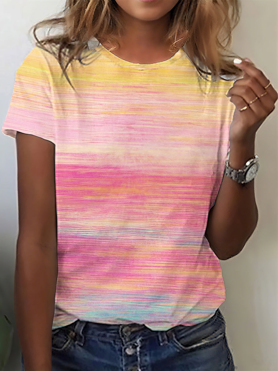 Women's Breast Cancer Awareness Gradient Print T-Shirt