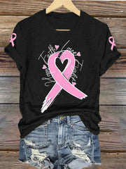 Women's Hope Faith Love Fight Breast Cancer T-Shirt