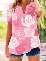 Women's Breast Cancer Awareness Floral Shirt