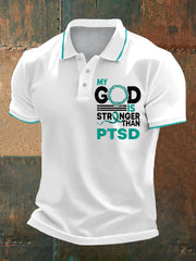 Men's PTSD Awareness Veteran Printed Casual Tops