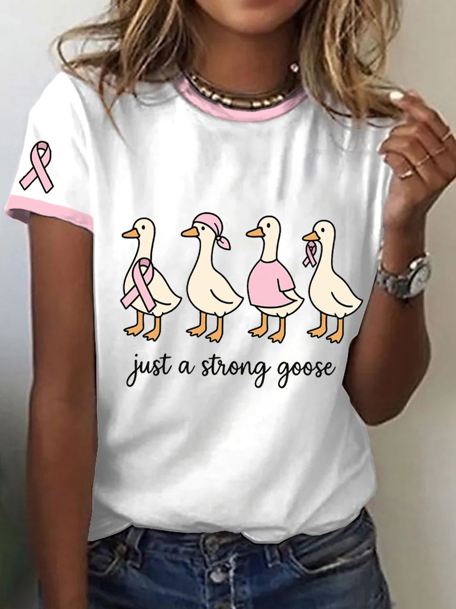 Women's Just A Strong Goose Print T-shirt