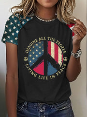 Women's 8647 FDT Imagine Peace Printed T-shirt