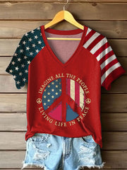 Women's 8647 FDT Peace Printed T-shirt