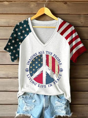 Women's 8647 FDT Peace Printed T-shirt