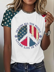 Women's 8647 FDT Imagine Peace Printed T-shirt