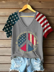 Women's 8647 FDT Peace Printed T-shirt