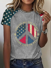 Women's 8647 FDT Imagine Peace Printed T-shirt