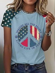Women's 8647 FDT Imagine Peace Printed T-shirt