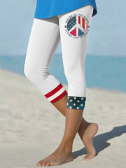 Women's 8647 FDT Imagine Peace Printed Yoga Leggings