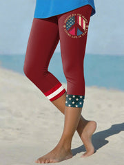 Women's 8647 FDT Imagine Peace Printed Yoga Leggings