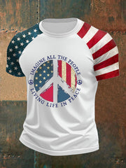 Men's 8647 FDT Imagine Peace Printed T-shirt