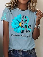 Women's PTSD Awareness Veteran Printed T-shirt