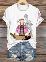 Women's Indigenous Pink Breast Cancer T-Shirts