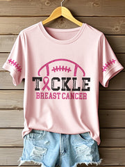 Women's Tackle Breast Cancer Awareness Print T-Shirt