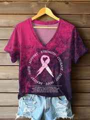 Women's Breast Cancer Awareness Printed T-Shirt