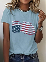 Women's 8647 FDT Upside Down Flag Printed T-Shirt