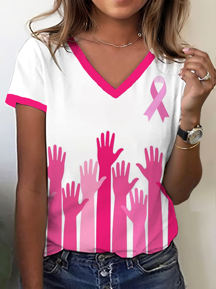 Women's Breast Cancer Awareness Pink Ribbon T-Shirt