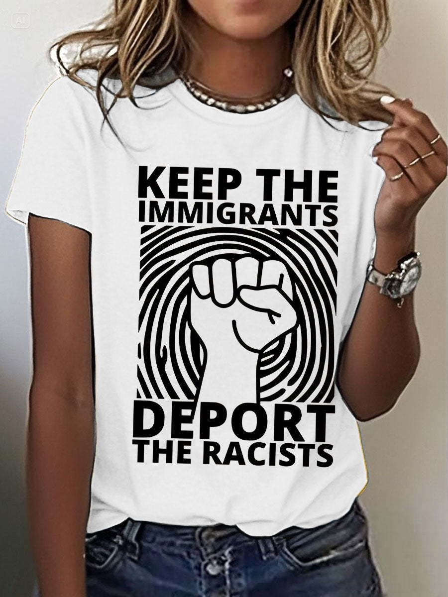 Women's 8647 FDT Immigrants Printed T-Shirt