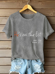 Women's 8647 FDT He's On The List Epstein Printed T-shirt