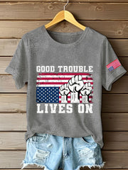 Women's 8647 FDT Good Trouble Lives On Printed T-Shirt