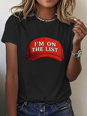 Women's 8647 FDT He's On The List Epstein Printed T-Shirt